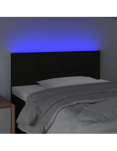 Testiera a LED Nera 100x5x78/88 cm in Tessuto