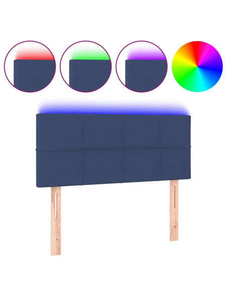 Testiera a LED Blu 100x5x78/88 cm in Tessuto