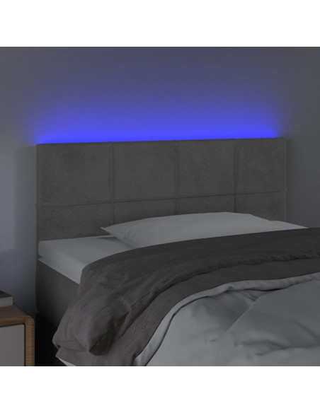 Testiera a LED Grigio Chiaro 90x5x78/88 cm in Similpelle