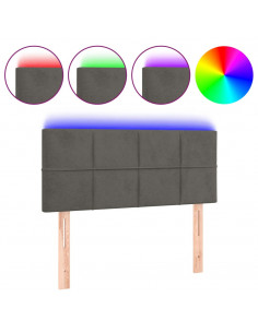 Testiera a LED Grigio Scuro 90x5x78/88 cm in Similpelle 2