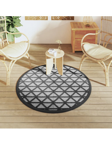 Tappeto da Esterni Nero Ø120 cm in PP