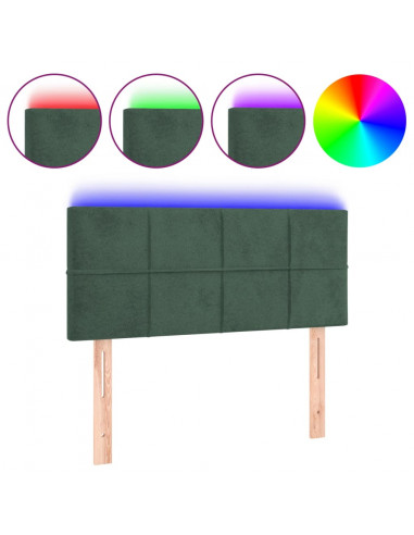 Testiera a LED Verde scuro 90x5x78/88 cm in Similpelle