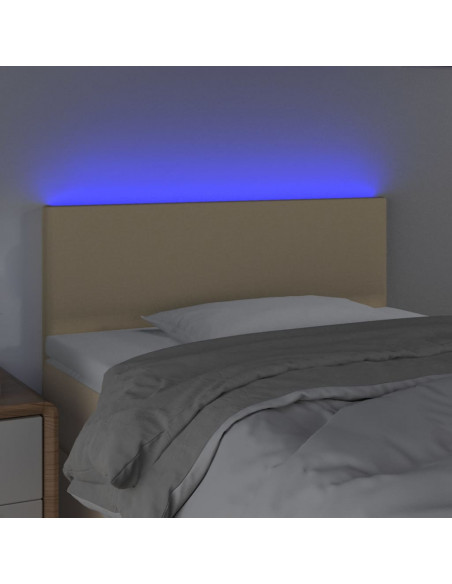 Testiera a LED Crema 100x5x78/88 cm in Tessuto