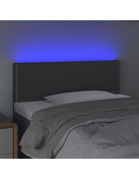 Testiera a LED Grigio Scuro 100x5x78/88 cm in Tessuto