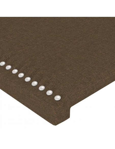 Testiera a LED Marrone Scuro 100x5x78/88 cm in Tessuto