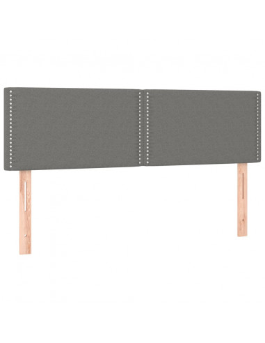 Testiera a LED Grigio Scuro 144x5x78/88 cm in Tessuto