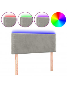 Testiera a LED Grigio Chiaro 80x5x78/88 cm in Velluto 2