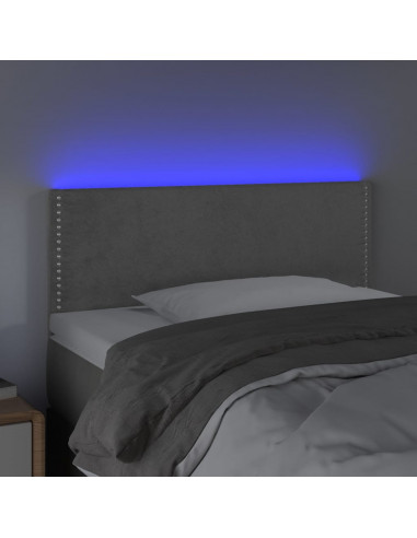 Testiera a LED Grigio Chiaro 80x5x78/88 cm in Velluto