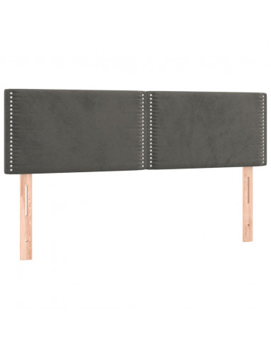 Testiera a LED Grigio Scuro 144x5x78/88 cm in Velluto