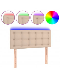 Testiera Cappuccino a LED 80x5x78/88 cm in Similpelle 2