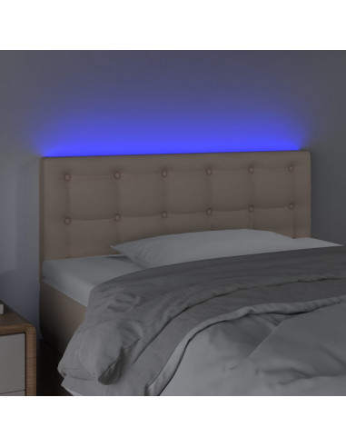 Testiera Cappuccino a LED 80x5x78/88 cm in Similpelle