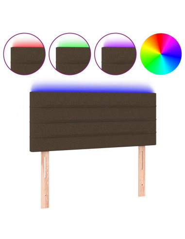 Testiera a LED Marrone Scuro 80x5x78/88 cm in Tessuto