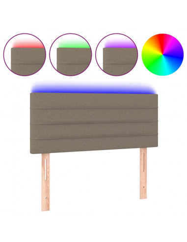 Testiera a LED Tortora 90x5x78/88 cm in Tessuto