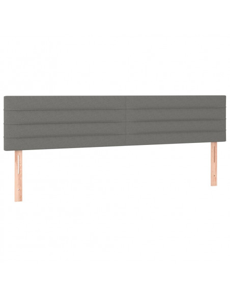 Testiera a LED Grigio Scuro 200x5x78/88 cm in Tessuto