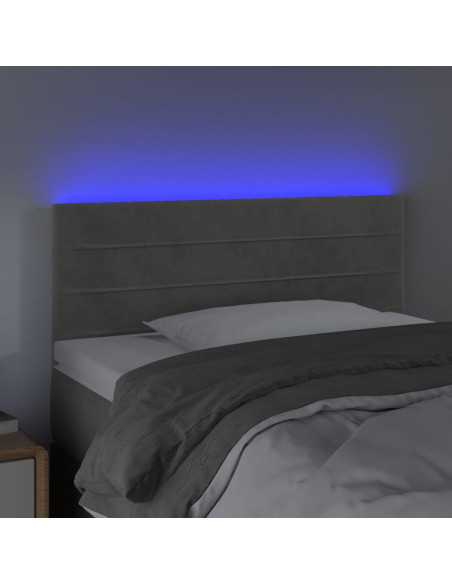 Testiera a LED Grigio Chiaro 90x5x78/88 cm in Similpelle
