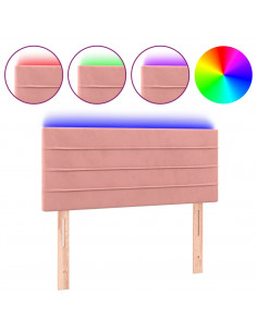 Testiera a LED Rosa 90x5x78/88 cm in Tessuto 2