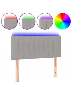 Testiera a LED Grigio Chiaro 100x5x78/88 cm in Tessuto 2