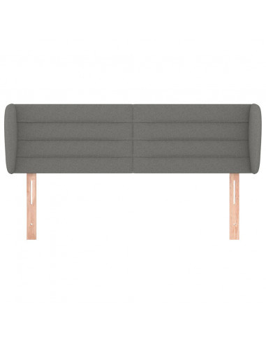 Testiera ad Orecchio Grigio Scuro 147x23x78/88 cm in Tessuto