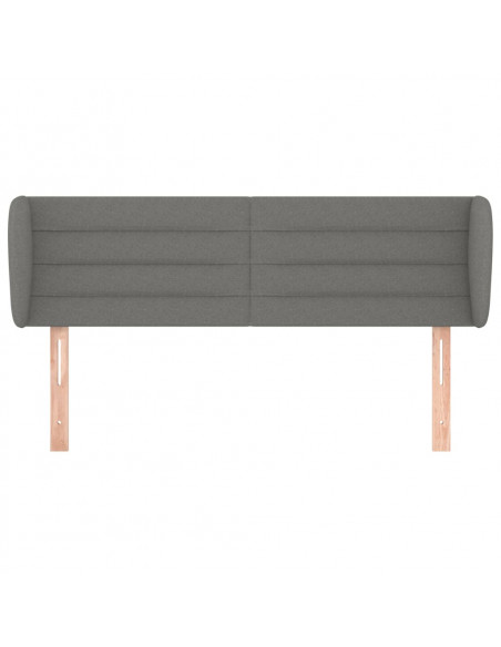 Testiera ad Orecchio Grigio Scuro 147x23x78/88 cm in Tessuto