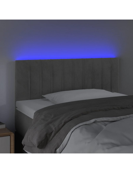 Testiera a LED Grigio Chiaro 90x5x78/88 cm in Similpelle
