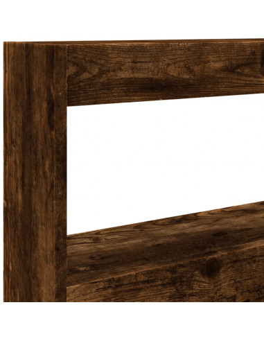 Testiera con Contenitore a LED Rovere Fumo 120x17x102 cm