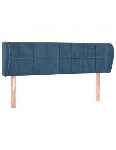 Testiera ad Orecchio Blu Scuro 147x23x78/88 cm in Velluto