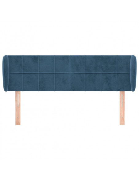 Testiera ad Orecchio Blu Scuro 147x23x78/88 cm in Velluto