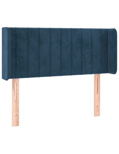 Testiera ad Orecchio Blu Scuro 103x16x78/88 cm in Velluto