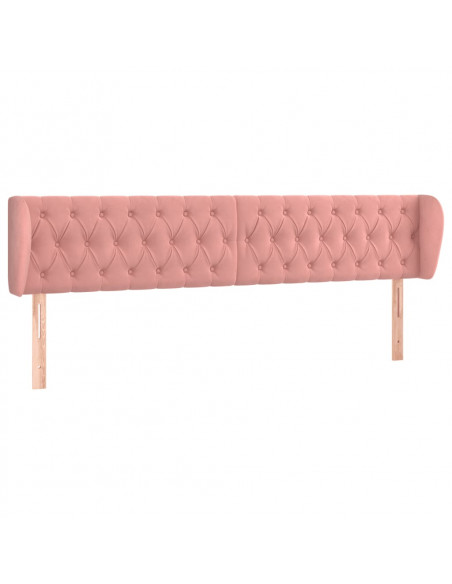 Testiera ad Orecchio Rosa 183x23x78/88 cm in Velluto