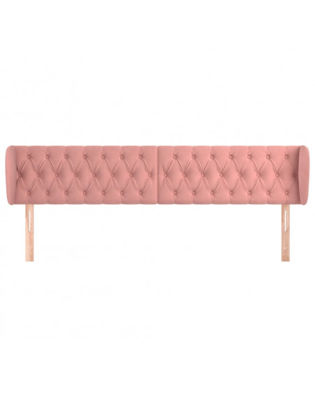Testiera ad Orecchio Rosa 183x23x78/88 cm in Velluto