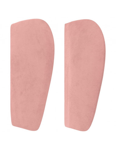 Testiera ad Orecchio Rosa 183x23x78/88 cm in Velluto