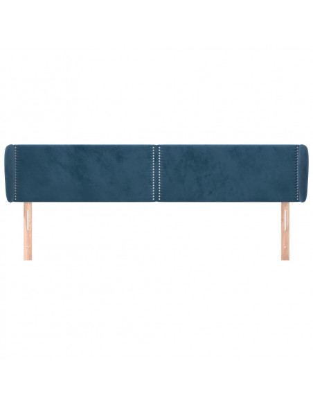 Testiera ad Orecchio Blu Scuro 203x23x78/88 cm in Velluto