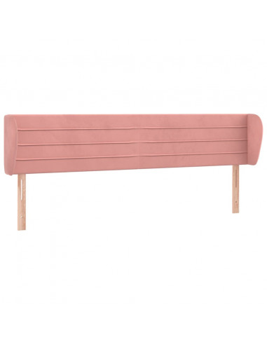 Testiera ad Orecchio Rosa 203x23x78/88 cm in Velluto