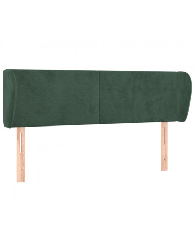 Testiera ad Orecchio Verde Scuro 147x23x78/88 cm in Velluto