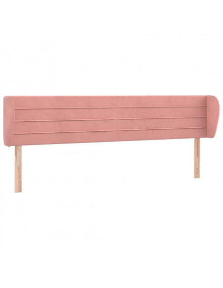 Testiera ad Orecchio Rosa 163x23x78/88 cm in Velluto