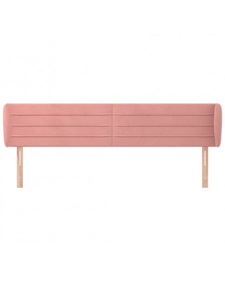 Testiera ad Orecchio Rosa 163x23x78/88 cm in Velluto