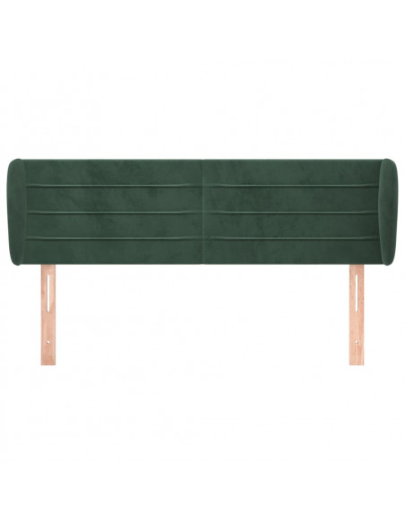 Testiera ad Orecchio Verde Scuro 147x23x78/88 cm in Velluto