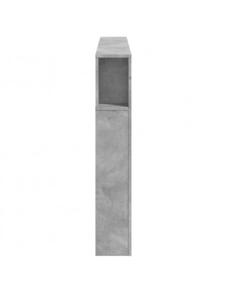 Testiera LED Grigio Cemento 160x18,5x103,5 cm Legno Multistrato