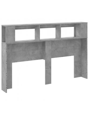 Testiera LED Grigio Cemento 160x18,5x103,5 cm Legno Multistrato