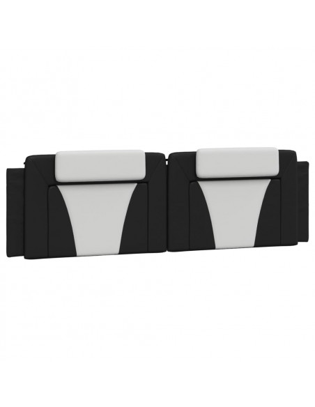 Cuscino Testiera Nero e Bianco 180 cm in Similpelle