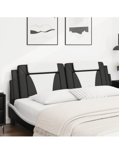 Cuscino Testiera Nero e Bianco 180 cm in Similpelle