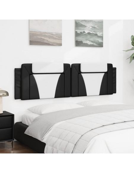 Cuscino Testiera Nero e Bianco 180 cm in Similpelle