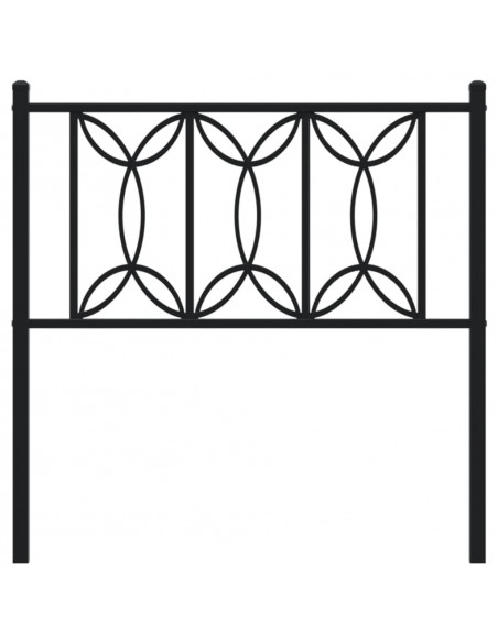 Testiera in Metallo Nero 75 cm