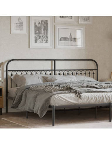 Testiera in Metallo Nero 200 cm