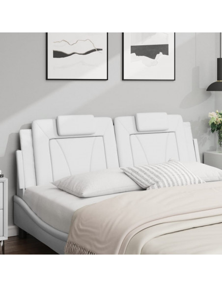 Cuscino Testiera Bianco 160 cm in Similpelle