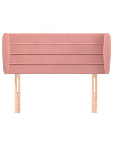 Testiera ad Orecchio Rosa 103x23x78/88 cm in Velluto