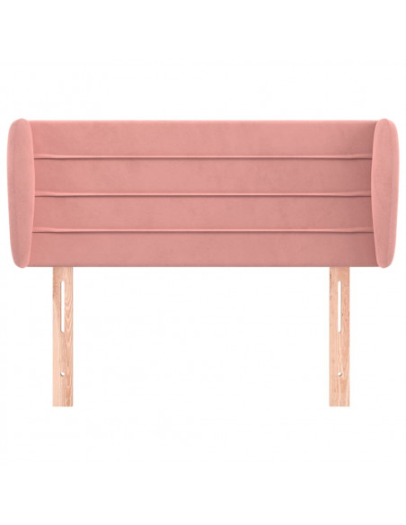 Testiera ad Orecchio Rosa 103x23x78/88 cm in Velluto