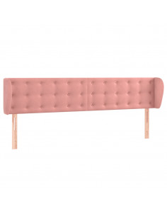 Testiera ad Orecchio Rosa 183x23x78/88 cm in Velluto 2