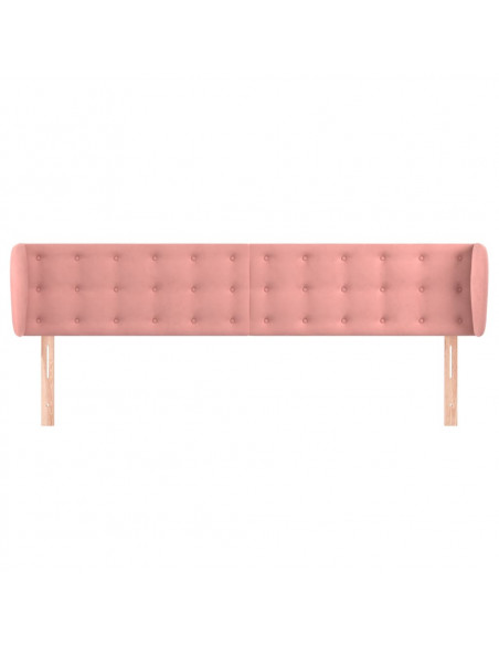 Testiera ad Orecchio Rosa 183x23x78/88 cm in Velluto