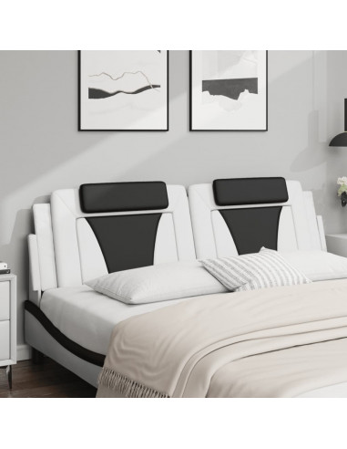 Cuscino Testiera Bianco e Nero 180 cm in Similpelle